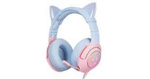 Onikuma K9 7.1 Surround RGB Cat Ears Pink & Blue Headphones